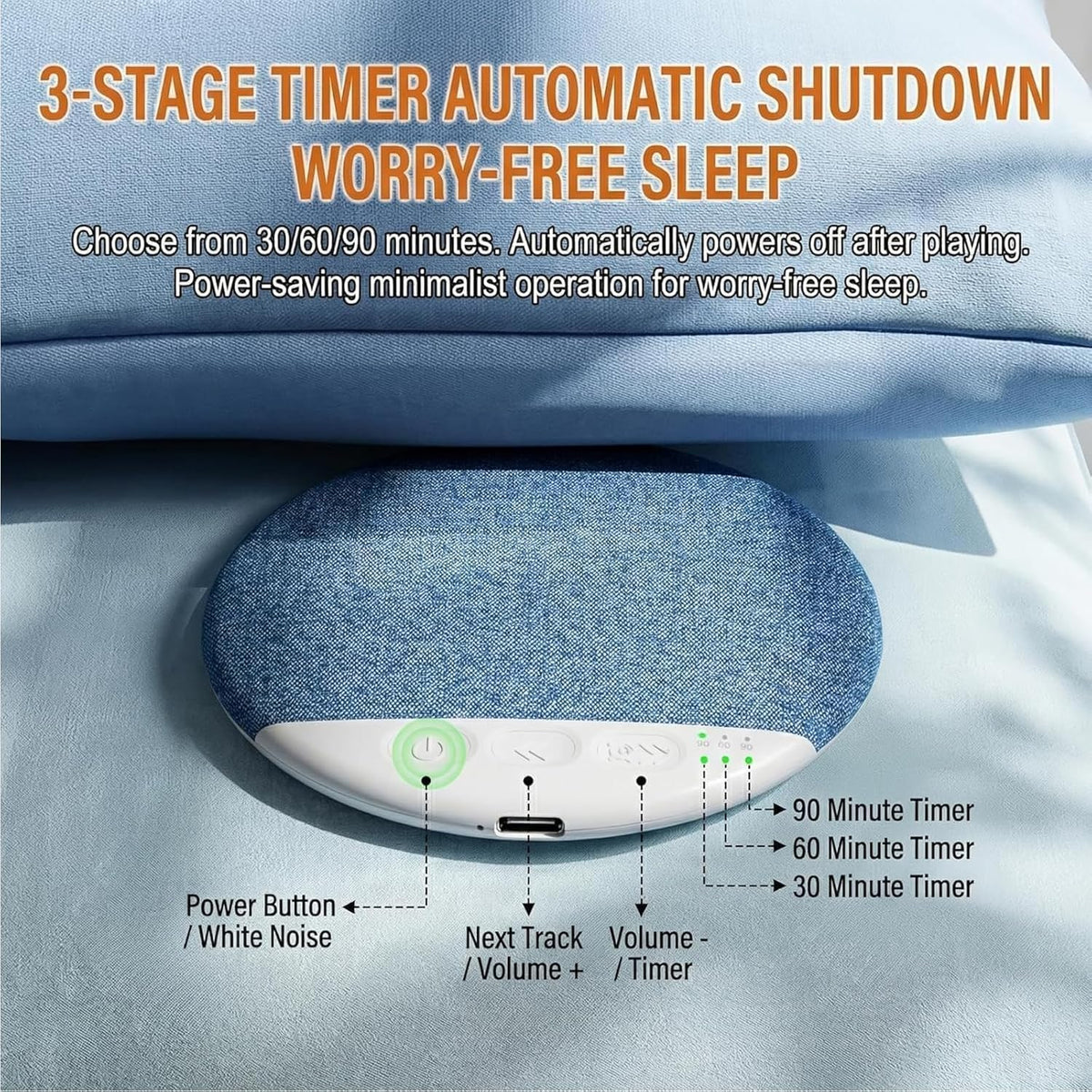 Generic Speaker,2026 Sleep Pillow New Bluetooth Pillow Speaker,Ultra-Thin Stereo Bass with Timer and White Noise Sleep