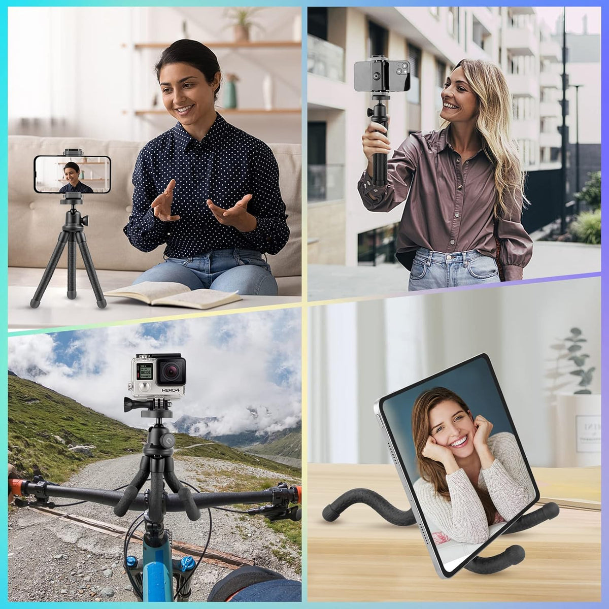 UBeesize Phone Tripod, UBeesize 12 Inch Flexible Cell Phone Tripod Stand Holder with Wireless Remote Shutter & Universal Phone Mount, Compatible with Smartphone/DSLR/GoPro Camera