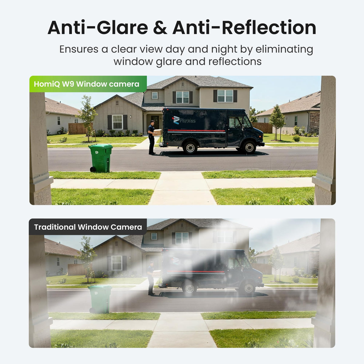 HOMIQ LIFE Window Security Camera 3MP 2K, Indoor WiFi Cameras 2.4GHz/5GHz with Colorvue AI Color Night Vision, Person Detection with Auto-Focus, 24/7