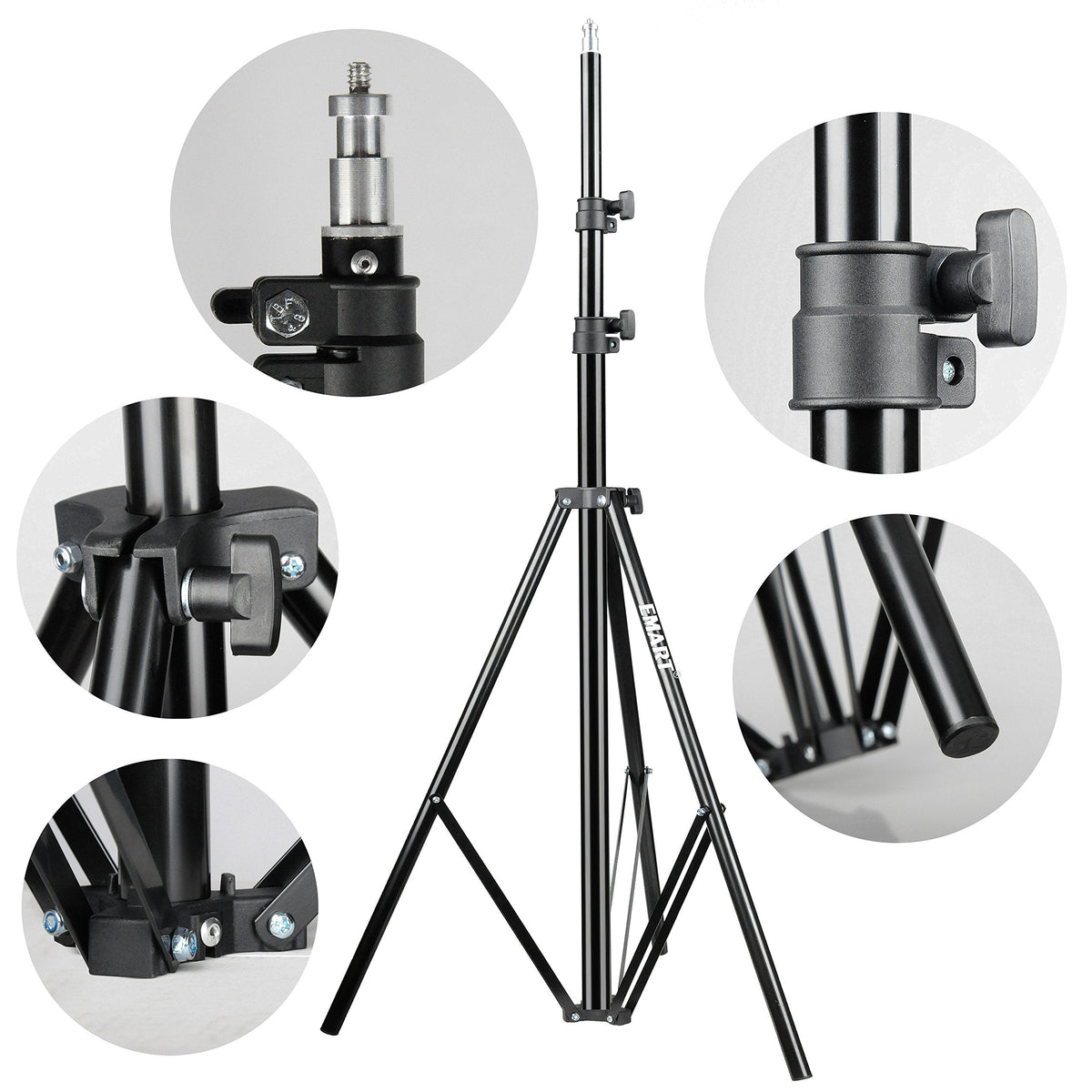 EMART 8.5 Ft Light Stand for Photography, 2 Pack Portable Photo Video Lighting Tripod for Speedlight, Flash, Softbox, Strobe, Camera, Selfie