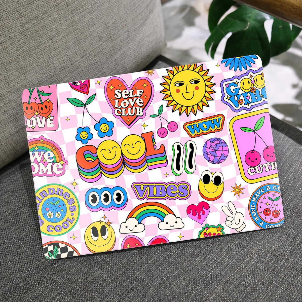 MEEgoodo for MacBook Air 13.3 inch Case 2021 2020 2019 2018 A2337 M1 A2179 A1932, Laptop Shell for MacBook Air M1 with Keyboard Webcam Cover & Trackpad Film & Type C Adapter,Pattern Stickers