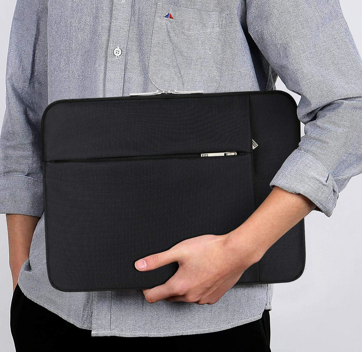 Lacdo Laptop Sleeve Case for 15 inch New MacBook Air M4 A3241 2025, M3 A3114, M2 A2941 2024-2023, 15 inch MacBook Pro A1990 A1707, Dell XPS 15 Plus Computer Case Bag with Accessory Pocket, Black