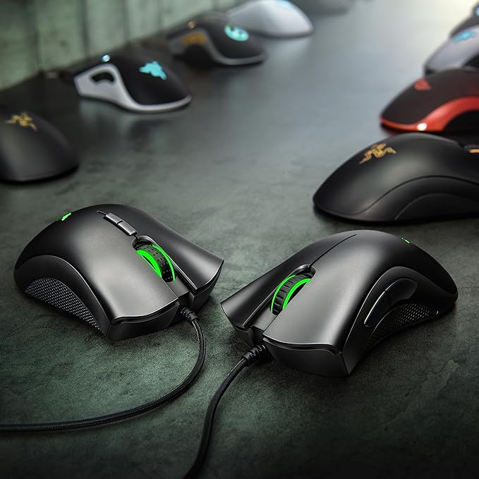 Razer DeathAdder Essential Gaming Mouse: 6400 DPI Optical Sensor - 5 Programmable Buttons - Mechanical Switches - Rubber Side Grips - Mercury White(Pack of 10)