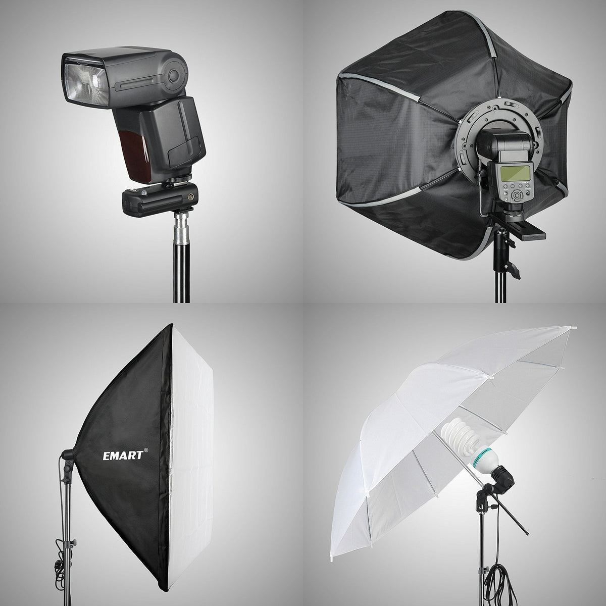EMART 8.5 Ft Light Stand for Photography, 2 Pack Portable Photo Video Lighting Tripod for Speedlight, Flash, Softbox, Strobe, Camera, Selfie