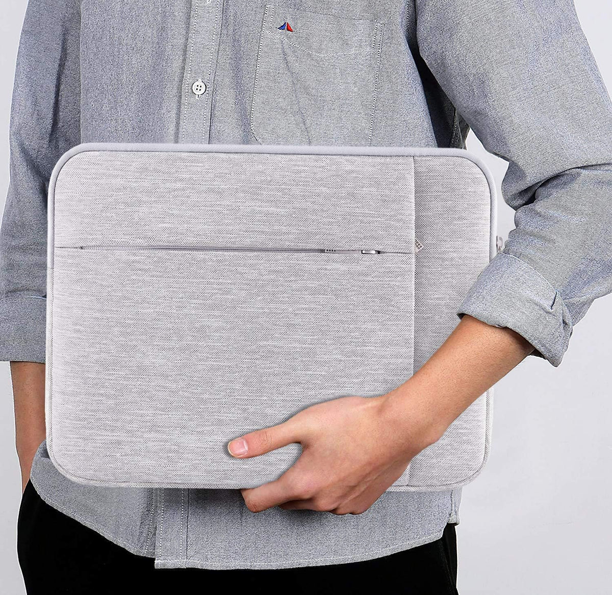 Lacdo 15-15.6 Inch Laptop Sleeve Case for Acer HP Lenovo Dell ASUS Laptop, Acer Aspire 15, HP Pavilion/Envy 15, Dell Inspiron/Latitude 15, Lenovo IdeaPad 15, ASUS ZenBook 15 Computer Bag, Gray