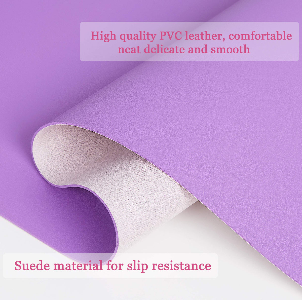 YSAGi Non-Slip Leather Desk Pad, Waterproof Laptop Computer Desk Keyboard Mat, Table Protector Blotter Mat, Large Mouse Pad for Office/Work/Home/Decor(Purple, 23.6" x 13.7")