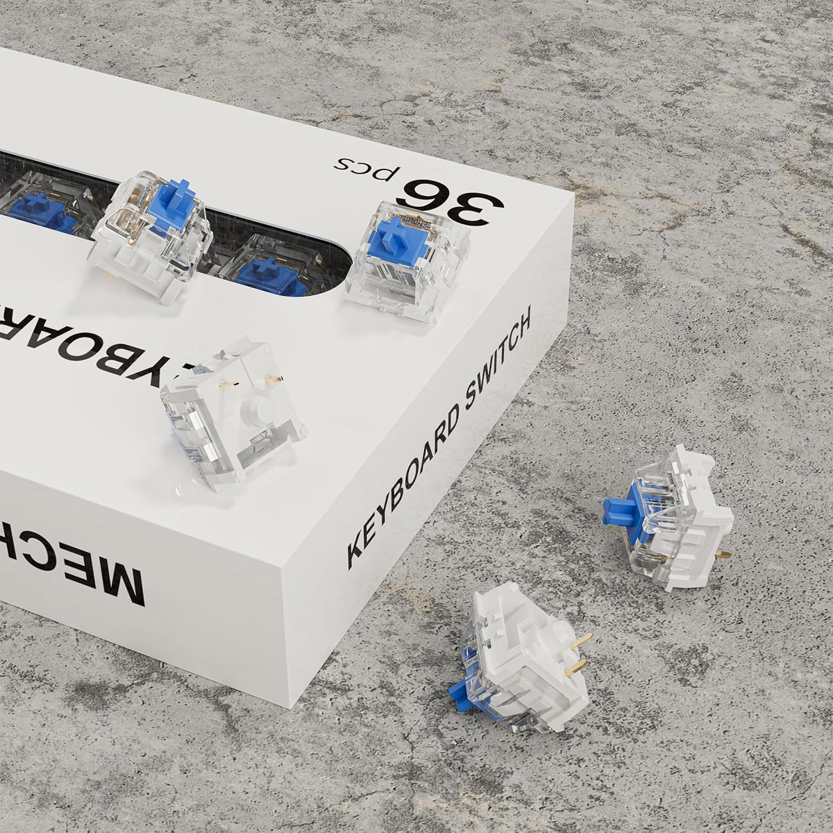 72PCS 3D ZhouWang Blue Pre-Lubricated,Dustproof Click Switch,Crisp clicking Sound with Strong Tactile Feedback