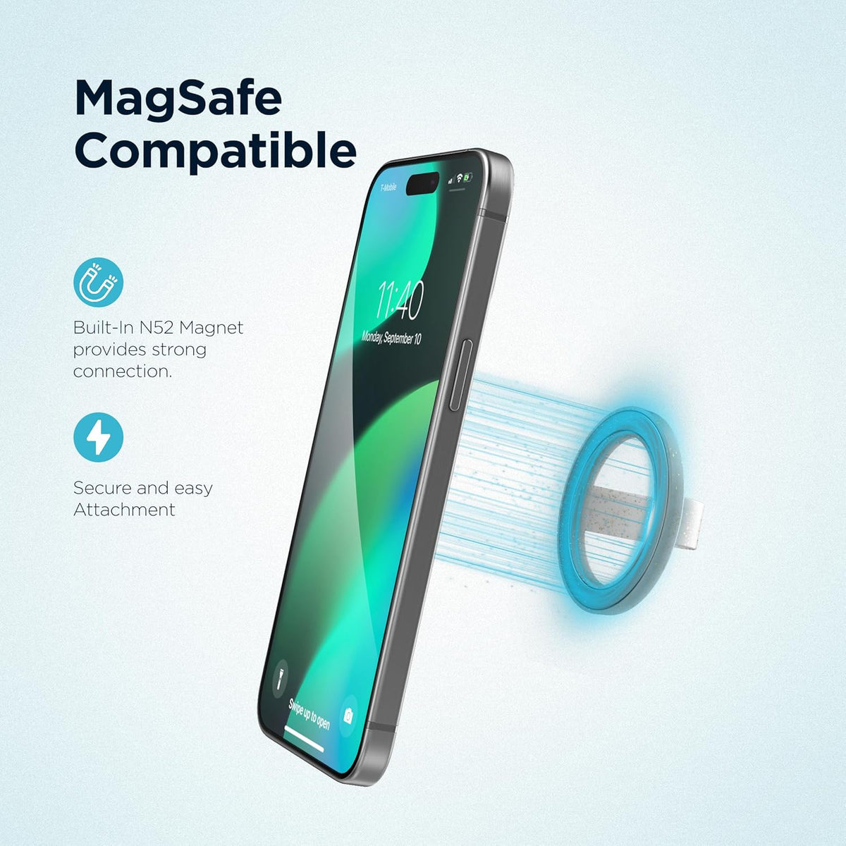 2-Pack Magnetic Phone Grip Holders Compatible with MagSafe, Soft-Touch Silicone Finger Loops for iPhone, Comfortable and Secure Fit (Clear Sparkle & Gradient Dream)