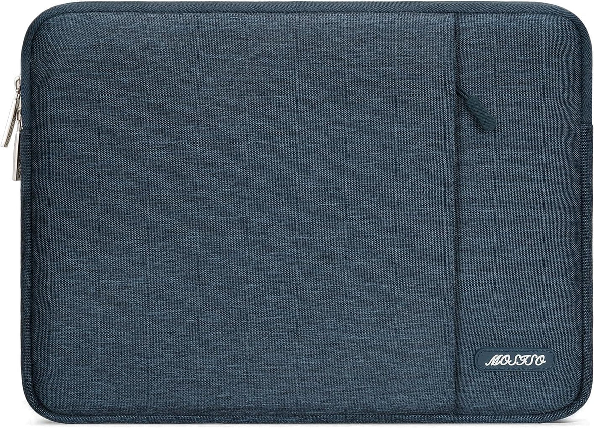 MOSISO Laptop Case 16 inch, 15-15.6 inch Laptop Sleeve Compatible with MacBook Pro 16 M4 M3 M2 M1, HP Acer Dell Lenovo ASUS Notebook, Polyester Vertical Computer Sleeve Bag with Pocket, Haze Blue