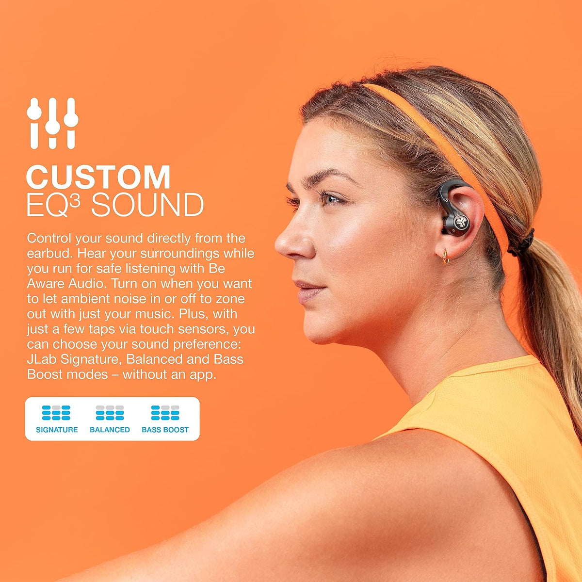 JLab Epic Air Sport ANC Gen 2 True Wireless Bluetooth Earbuds, Headphones for Working Out, IP66 Sweatproof, 15-Hour Battery Life +55-Hour Charging Case, Music Controls, 3 EQ Sound Settings
