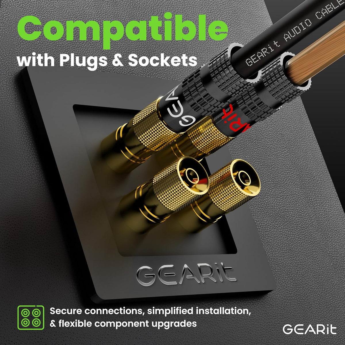 GearIT 14 Gauge 2 x 2.5mm Speaker Wire Cca Cca Cable (30.4 Meters - Black Clear)